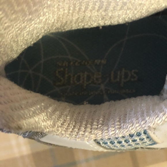 Skechers shape ups runners/walking/shoes blue / white size  7.5 leather - Picture 6 of 9